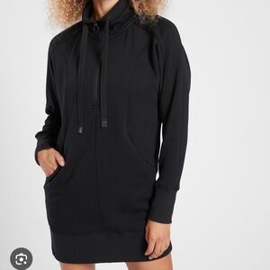 Athleta Black Cozy Karma 1/4 Zip Dress